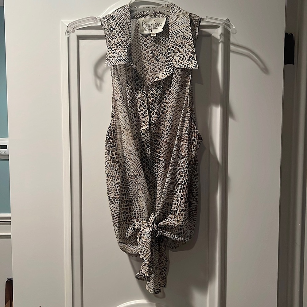 Rory Beca Python Silk Top Front-Tie - image 1